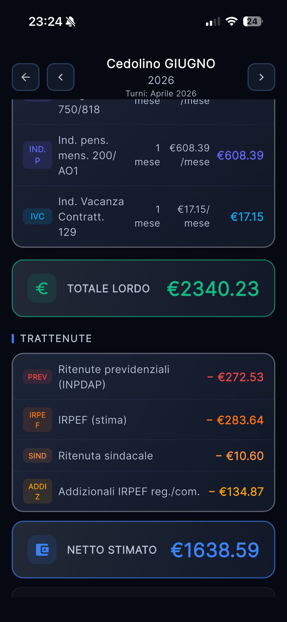 Cedolino GIUGNO 2026 su QUADRANTE
